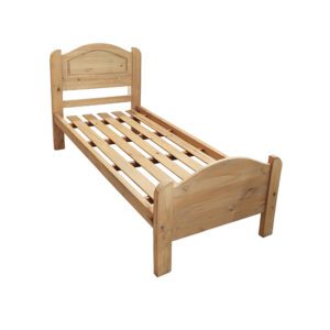 Cama de pino natural 1 plaza 80 cm tablero