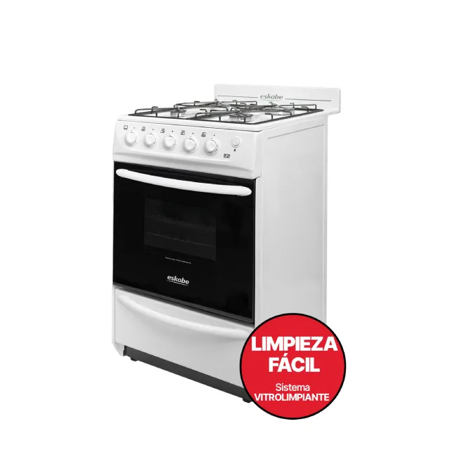 Cocina 4 hornallas Eskabe E2 color blanco Gas envasado 650x650