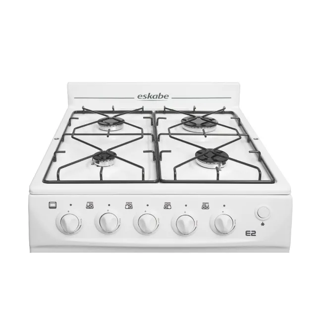 Cocina 4 hornallas Eskabe E2 color blanco Gas envasado 650x650