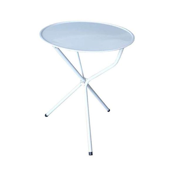 Mesa de chapa redonda blanca plegable 60 cm
