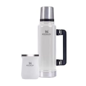 termo Bigstar simil Stanley 1.2 L y mate acero 160ML blanco