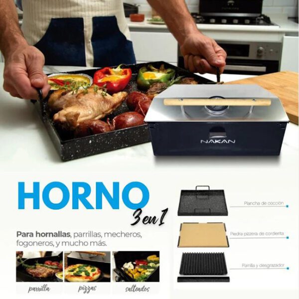 Horno pizzero portátil 3 en 1 Nakan